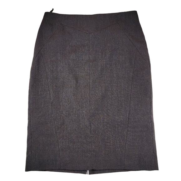 Mango Pencil‎ Skirt sz 6 Women Gray Back Slit Lined Business Academia Office - Picture 1 of 11